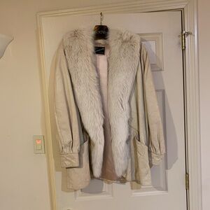 J. Percy for Marvin Richard’s Ltd Tan Leather/Fur Coat sz L